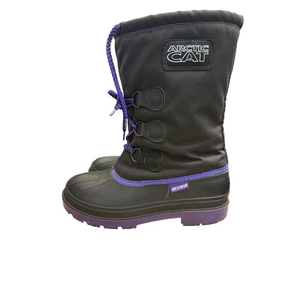 VTG Arctic Cat Womens 7 Snowmobile Boots Black & Purple-Insulated Good Condition - Picture 7 of 7